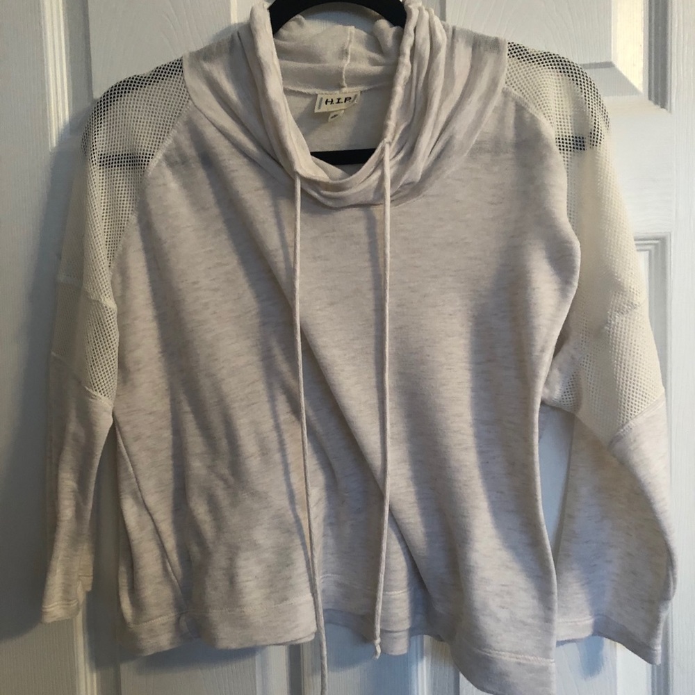 athletic hoodie with mesh sleeves